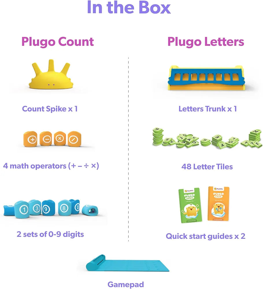 PlayShifu Plugo Learners Pack AR-Powered STEM Toys for Kids - Math Learning Kit and Alphabet Tiles Game Set with 15 Interactive Games and 500+ Fun Learning Levels