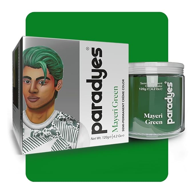 Paradyes Semi-permanent Mayeri Green Diy Conditioner Based Hair Colour - 120 Gms