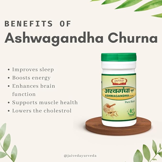 Jaived Ayurveda Ashwagandha Churna | Boosts Immunity, Relieves Stress & Promotes Vitality | 100 Gms | Pack of 2