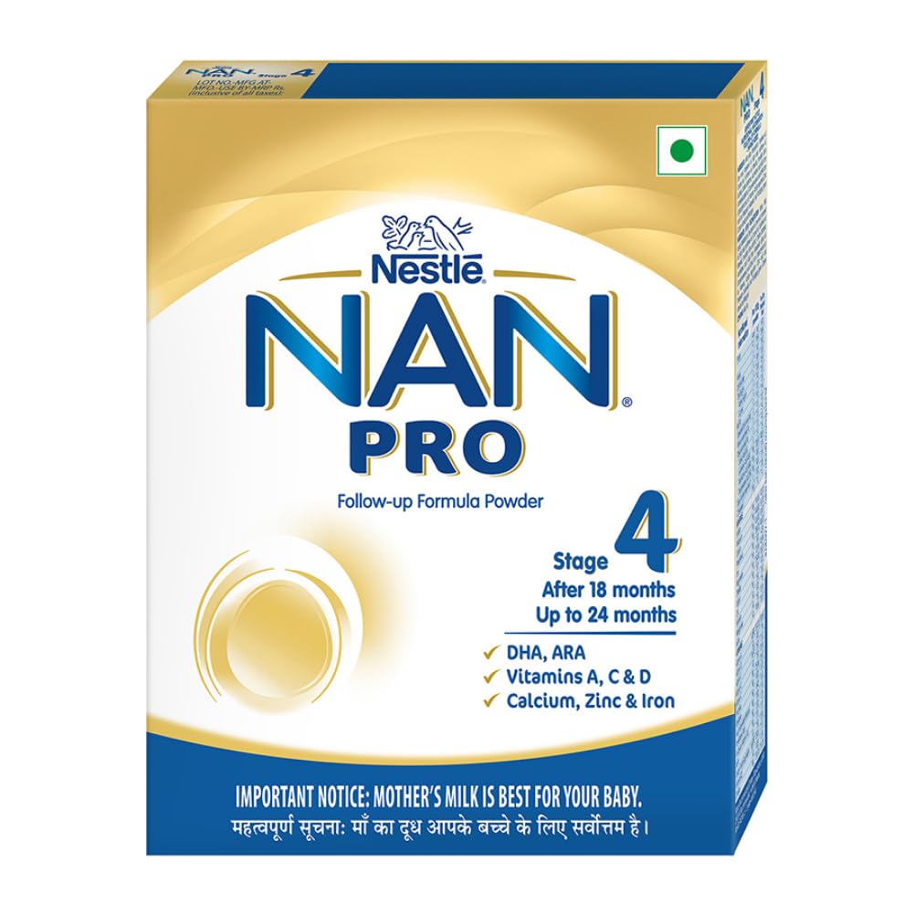 NestlÃ© NAN PRO 4 Follow-Up Formula Powder After 18 months, Up to 24 months, Stage 4, 400g Pouch in Box