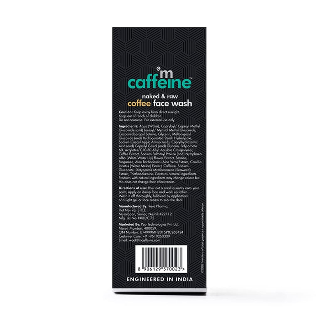 mCaffeine Tan Removal Face Wash for Men & Women | Coffee Face Wash for Oily Skin & Normal Skin | Daily Use Face Cleanser for Hot & Humid Weather - 75ml