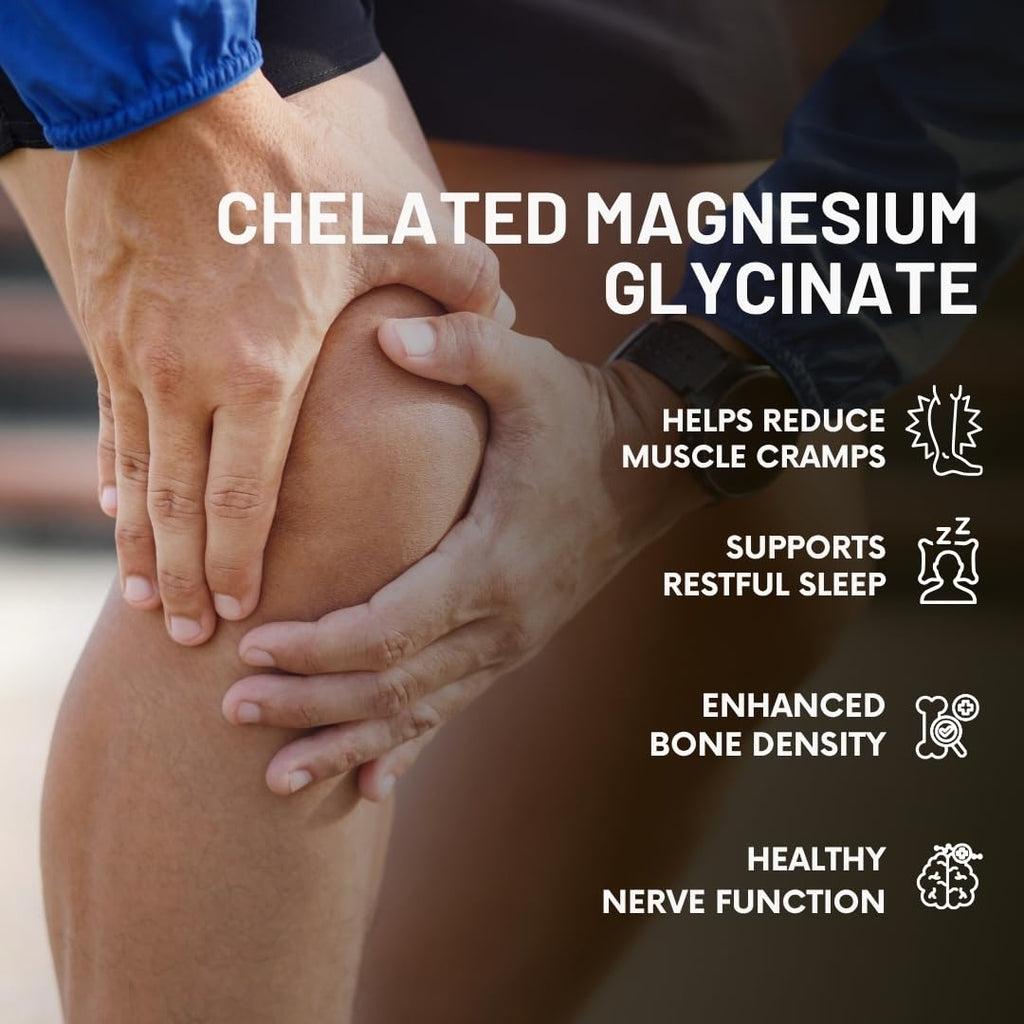 Pure Nutrition Chelated Magnesium Glycinate Supplement 2000mg - 120 Tablets | High Absorption Magnesium Supplements (Elemental 440mg) for Sleep, Cramps, Nerve Health, Relaxation, Bone & Joint Health