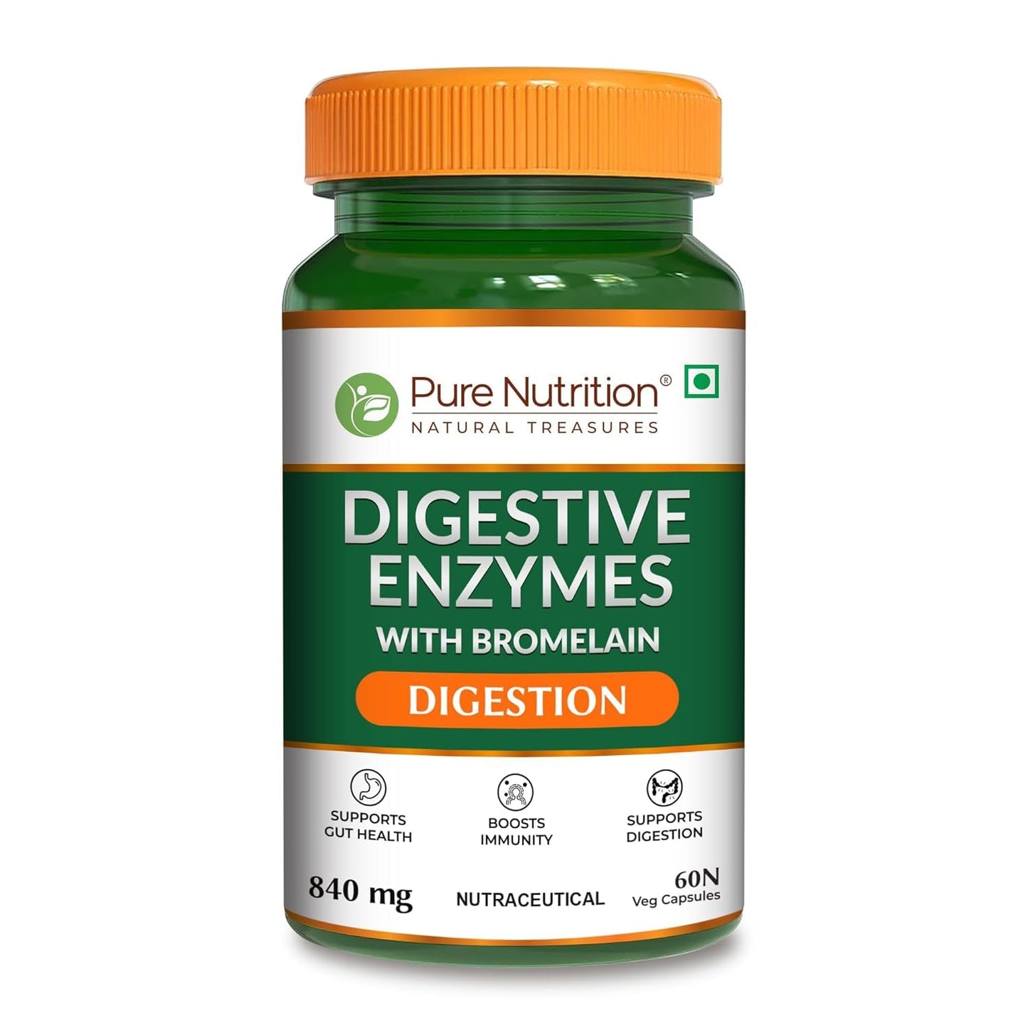 Pure Nutrition Digestive Enzymes with Bromelain Veg Capsules