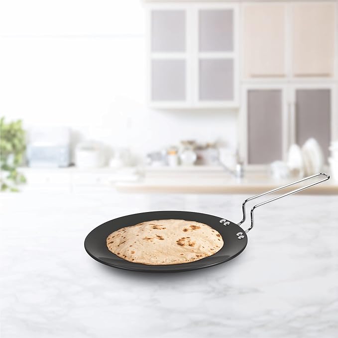 Milton Pro Cook Hard Anodized Tawa, 26 Cm, Dark Grey - 1400 gms