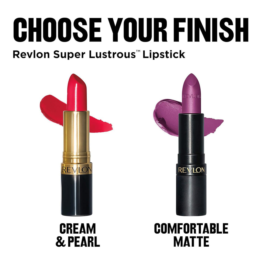 REVLON Super Lustrous Matte Lipstick, 80% Conditioning Ingredients, intance color, Waterproof, Long-Lasting, 100% Vegan Lipstick, Mesmerizing Peach (442), 4.25 gm