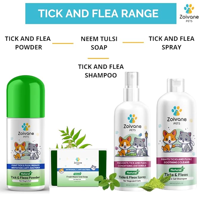 Zoivane Dog Shampoo | Ticks & Fleas Dog & Cat Shampoo - 200 Ml | Ticks Shampoo for Dog | Pack of 1