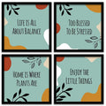 Kotart Engineered Wood Life Is All About Balance Motivational Quotes Frames Set Of 4
