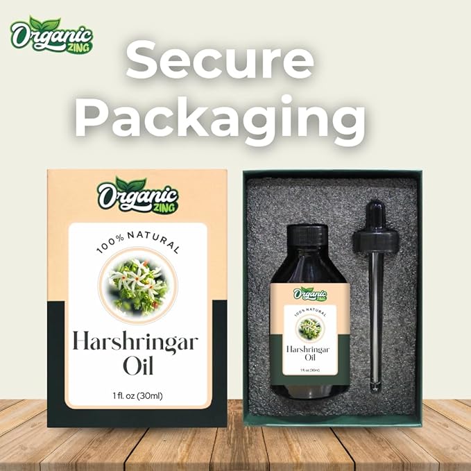 Organic Zing Harshringar (Nyctanthes Arbortristis L) Oil | Essential Oil for Skincare, Hair Care, Aroma and Diffusers - 30 Ml