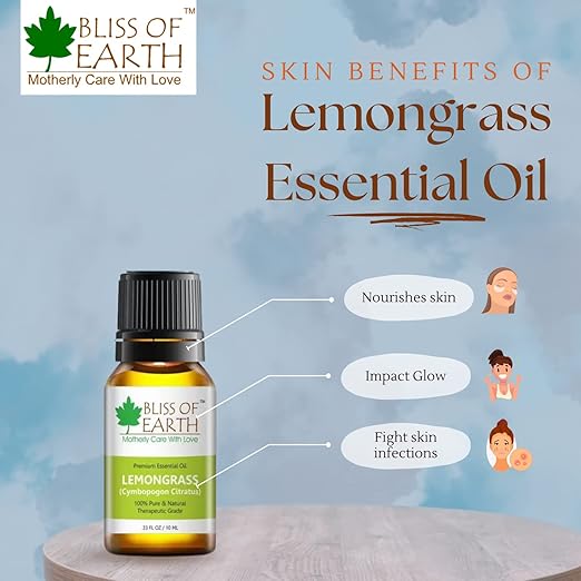 Bliss of Earth Lemongrass Essential Oil - 10 ml