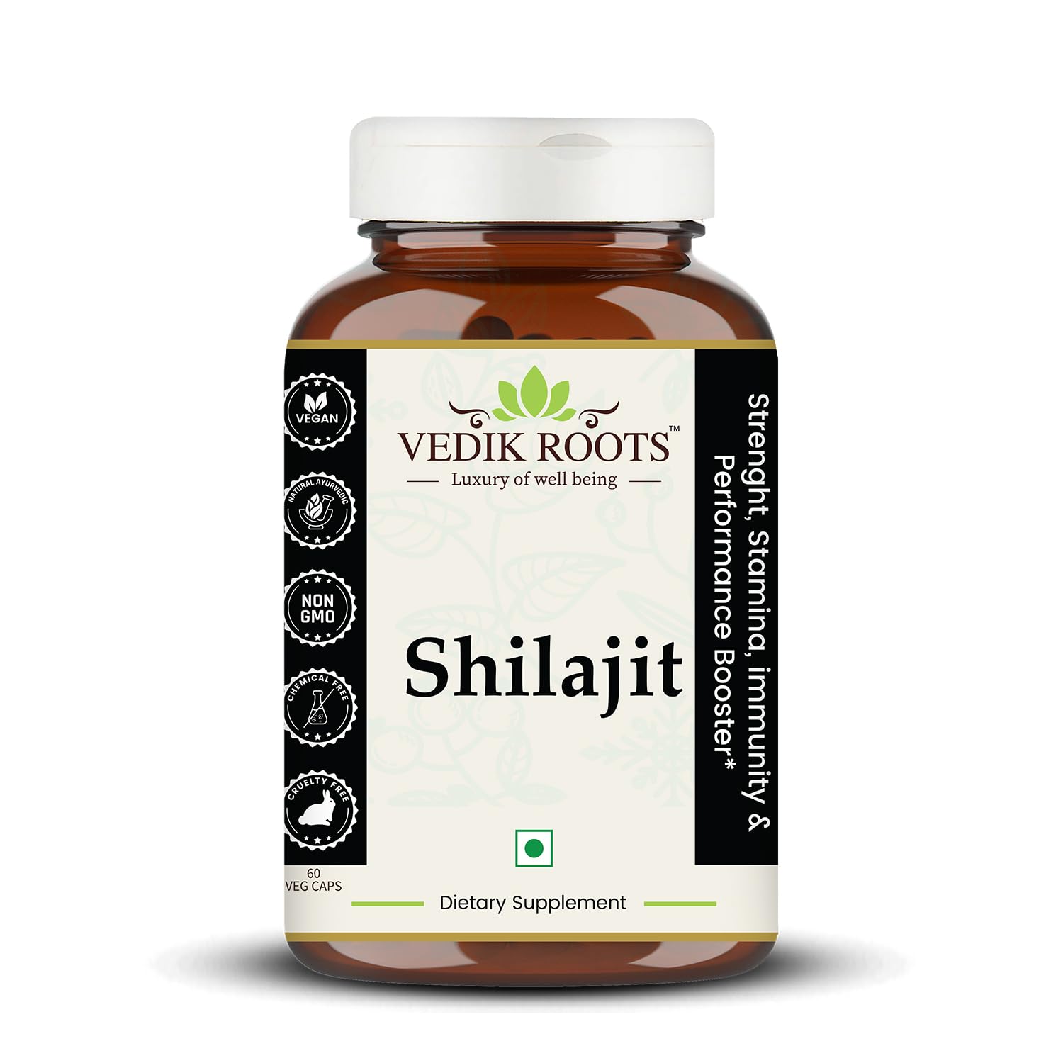 Shilajit Capsules â€“ Natural Support for Energy, Strength & Vitality | Helps Maintain Stamina, Endurance & Wellness | Herbal Supplement | 60 Capsules (Pack Of 1)