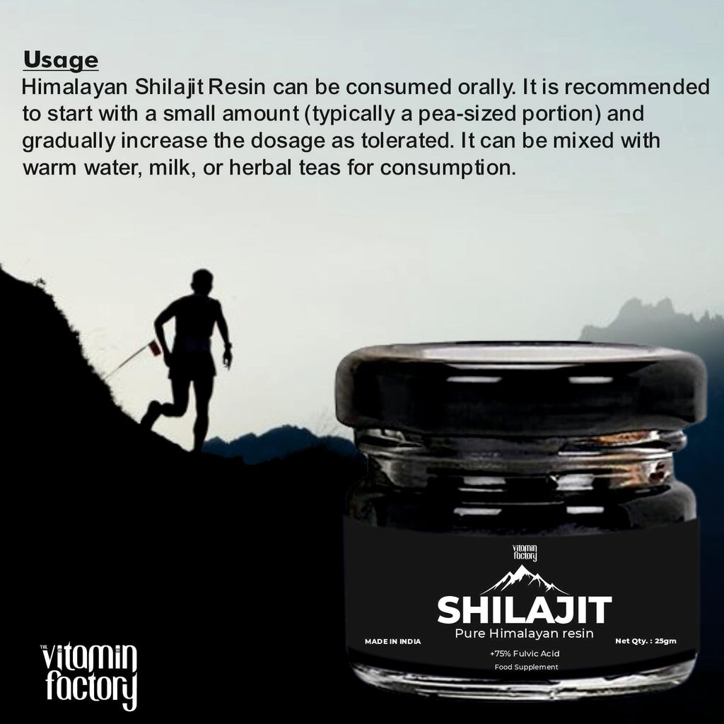 The Vitamin Factory Premium Himalayan Shilajit Resin +75% Fulvic Acid Natural Energy Booster 25g