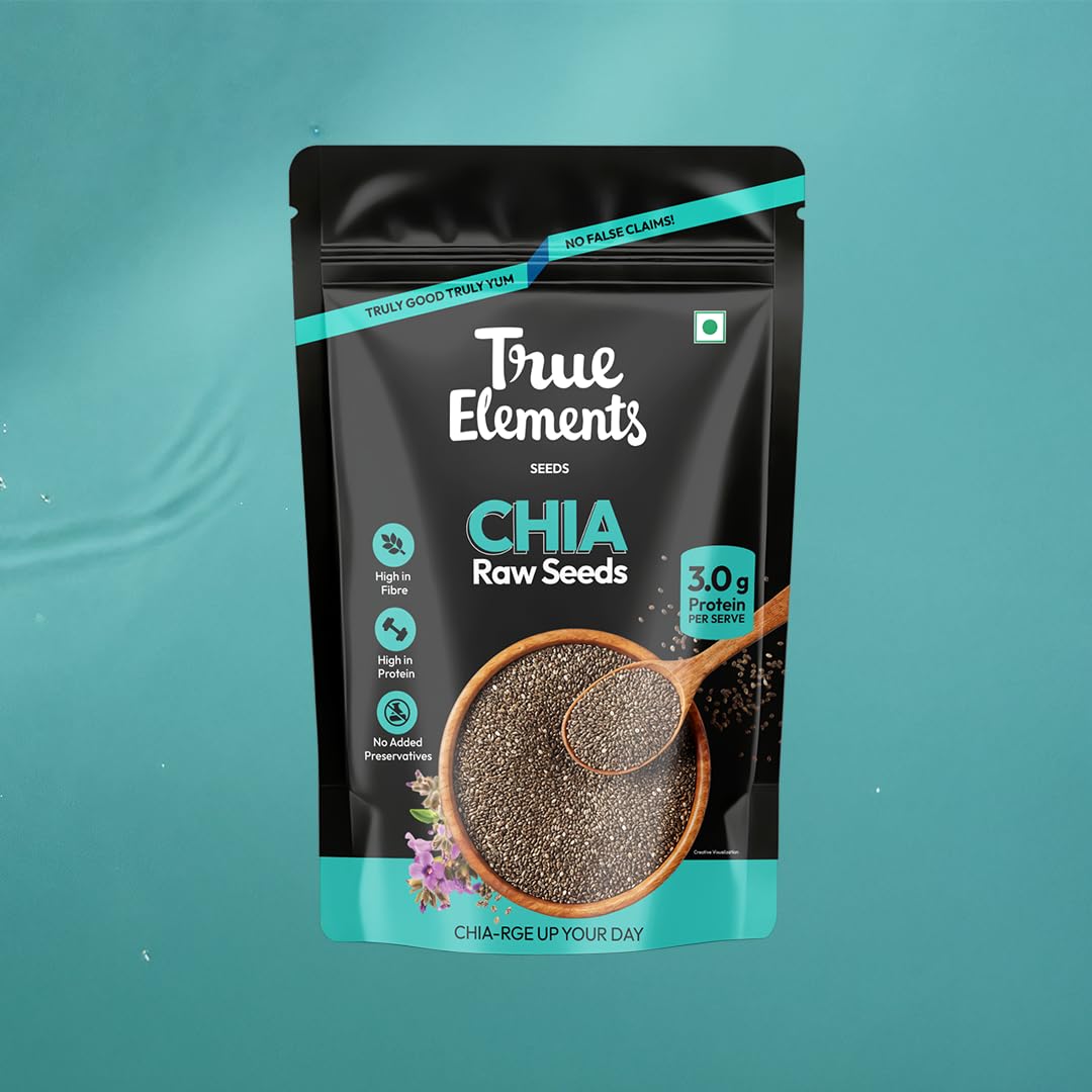 True Elements Chia Seeds 250g - Healthy Raw Seeds | Clean Chia Seeds for Eating | Healthy Snacks | Calcium and Protein Rich Seeds