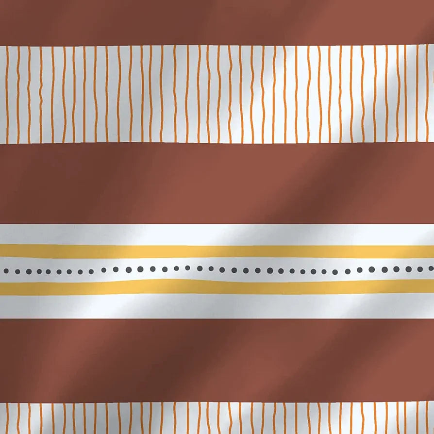 Layers Tuscany Cotton Bedsheet Set for All Seasons Lightweight 104 TC Queen Size Brown Striped