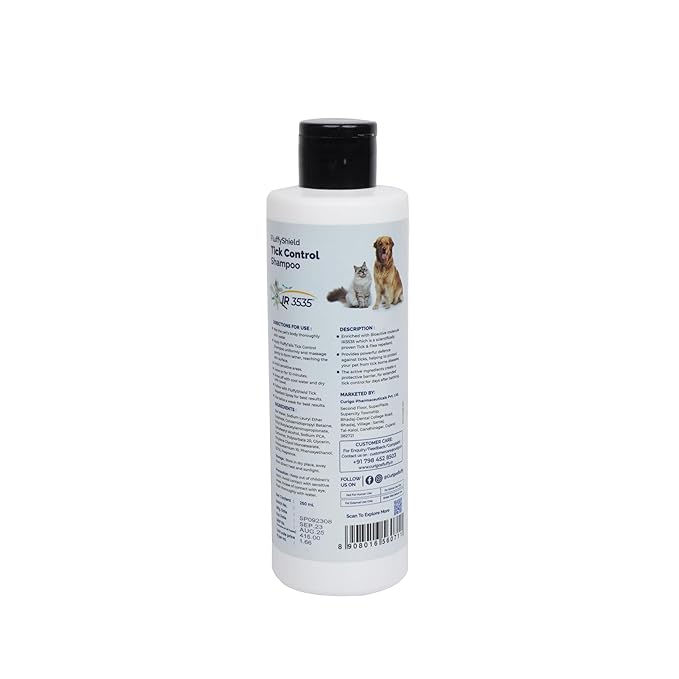 FluffyShield Tick Control Shampoo for Dogs & Cats | 250 Ml