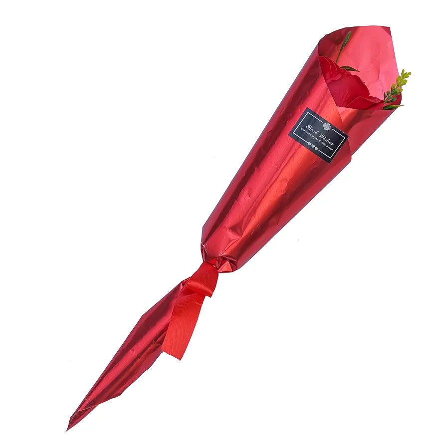 Best Wishes Artificial Red Rose Flower Decorative Showpiece