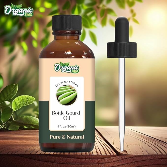 Organic Zing Bottle Gourd (Lagenaria Siceraria) Oil | Essential Oil for Skincare, Hair Care & Massage - 30 Ml