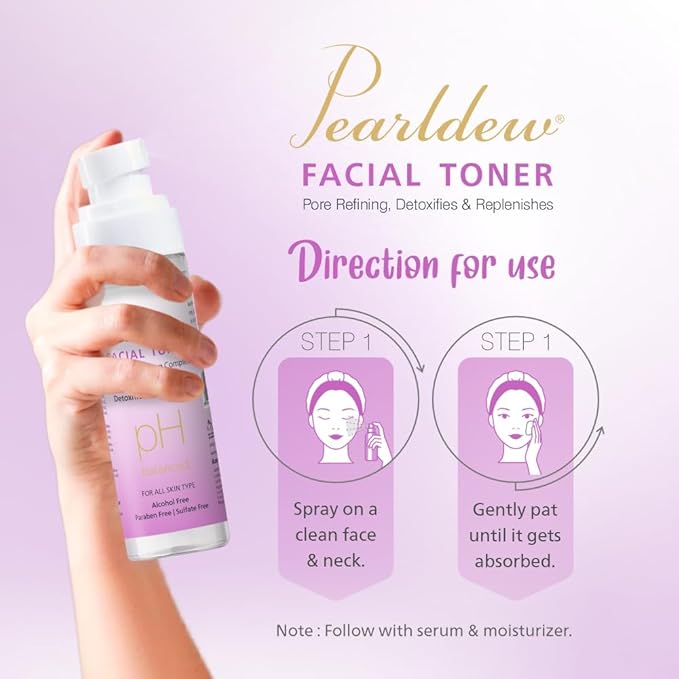 Pearldew Facial Toner | All Skin Types,cleanses Pores, Hydrates Skin - 100 Ml | Pack of 3