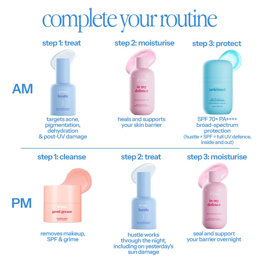 d'you Hustle Multiactive Vitamin C Face Serum with Niacinamide & Hyaluronic Acid |Serum for Men & Women | Korean Skin Care Product |