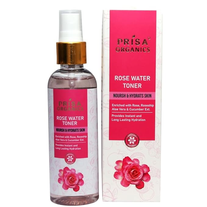 Prisa Organic Pure & Natural Rose Water Skin Toner Face Toner - 100 ml