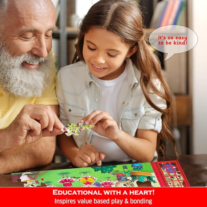Chalk and Chuckles 100 Piece Jigsaw Puzzle for Kids | Educational Toy | Christmas Gift | Kindness Activity Makermax Cat