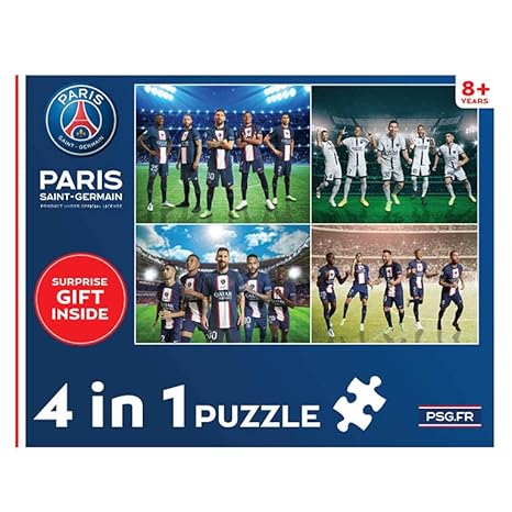 Popcorn Games & Puzzles Premiership Soccer Paris Saint Germain 216 Zigsaw Puzzles 8+ Messi Neymar