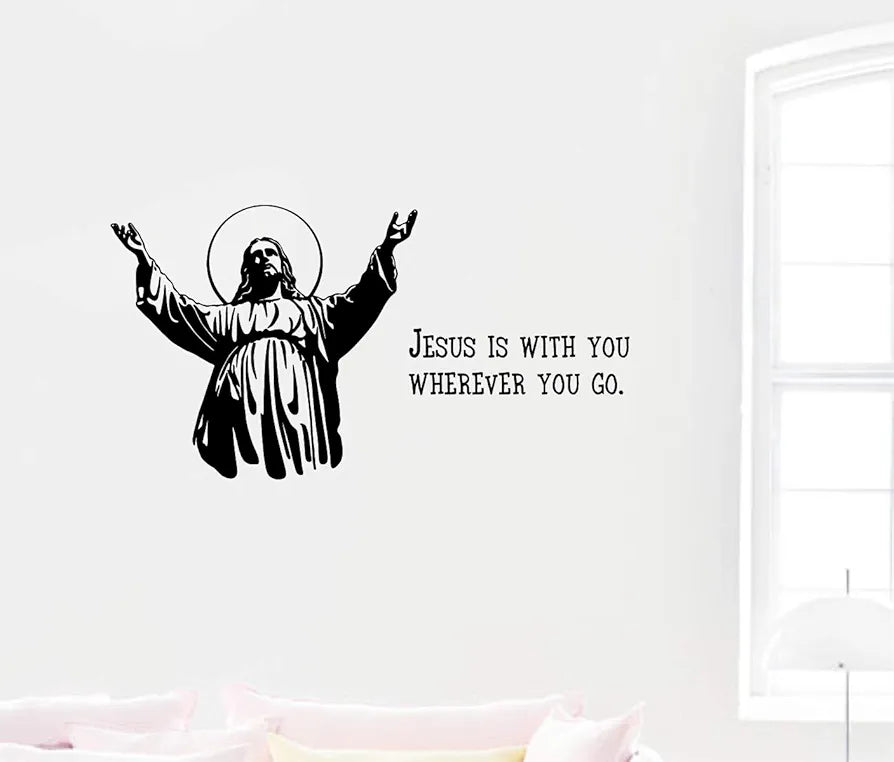 Decal O Decal Jesus is with You Wherever You Go Wall Stickers
