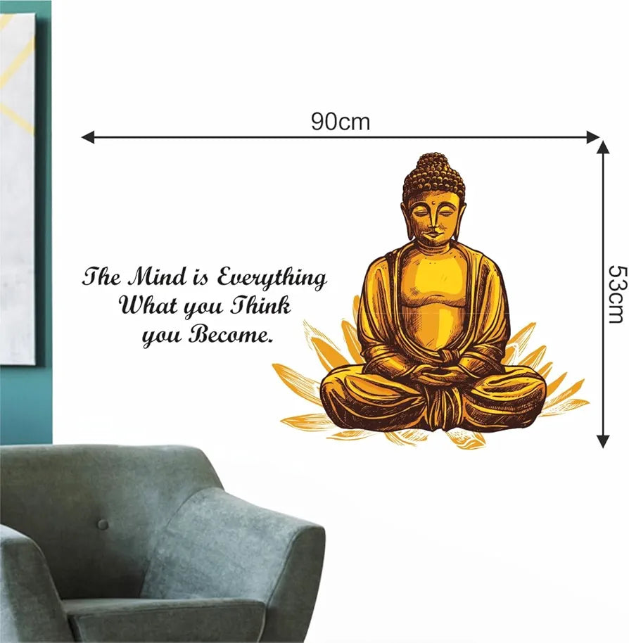 Rawpockets Buddha Mind Quotes Self Adhesive Wall Sticker-Vinyl