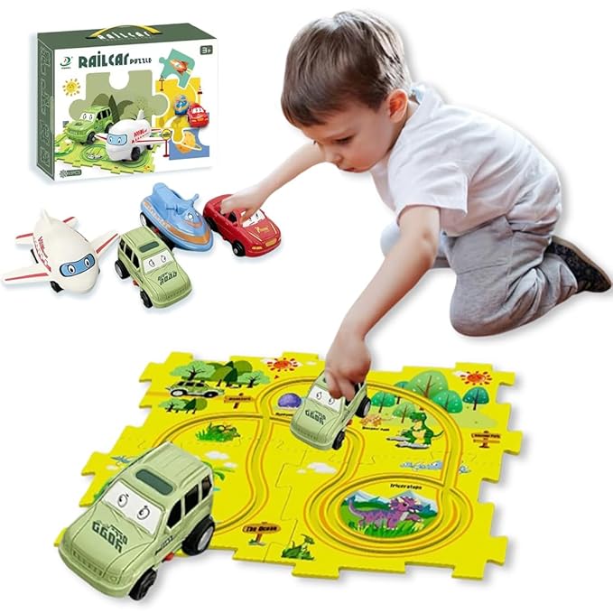 Wembley Puzzle Track Vehicle Play Set for Kids Toddlers