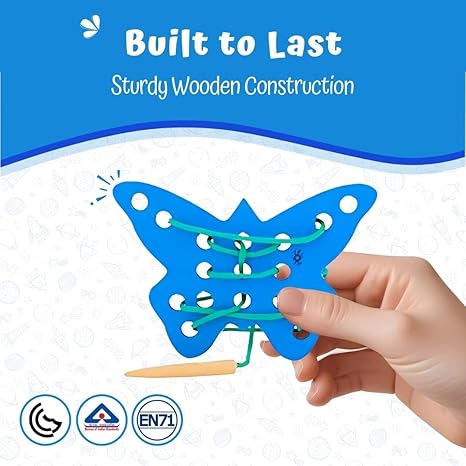 Skillofun Butterfly Lacing Toy for 2 Year Old Boys and Girls Fine Motor Skills Development Toy