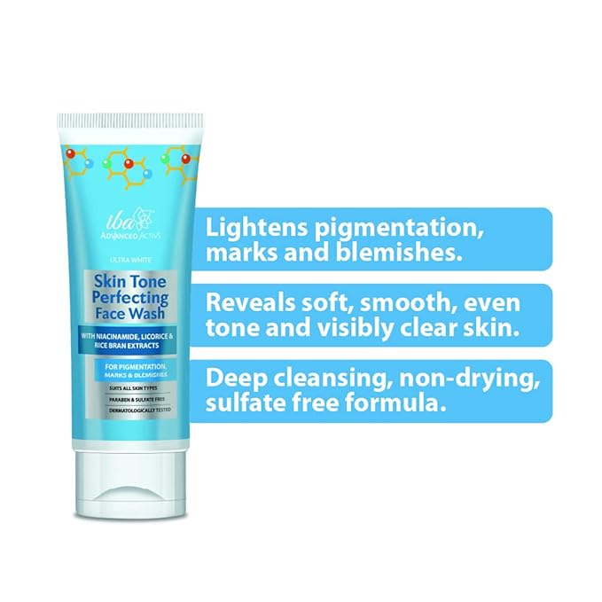 Iba Advanced Activs Ultra White Skin Tone Perfecting Face Wash - 100 Ml
