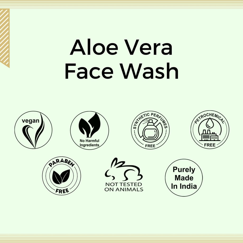 Aroma Treasures Aloe Vera Face Wash for Men & Women | Gentle Hydrating Cleanser with Chamomile, Calendula & Hibiscus | Natural Oil Control & Brightening Facewash – 100ml