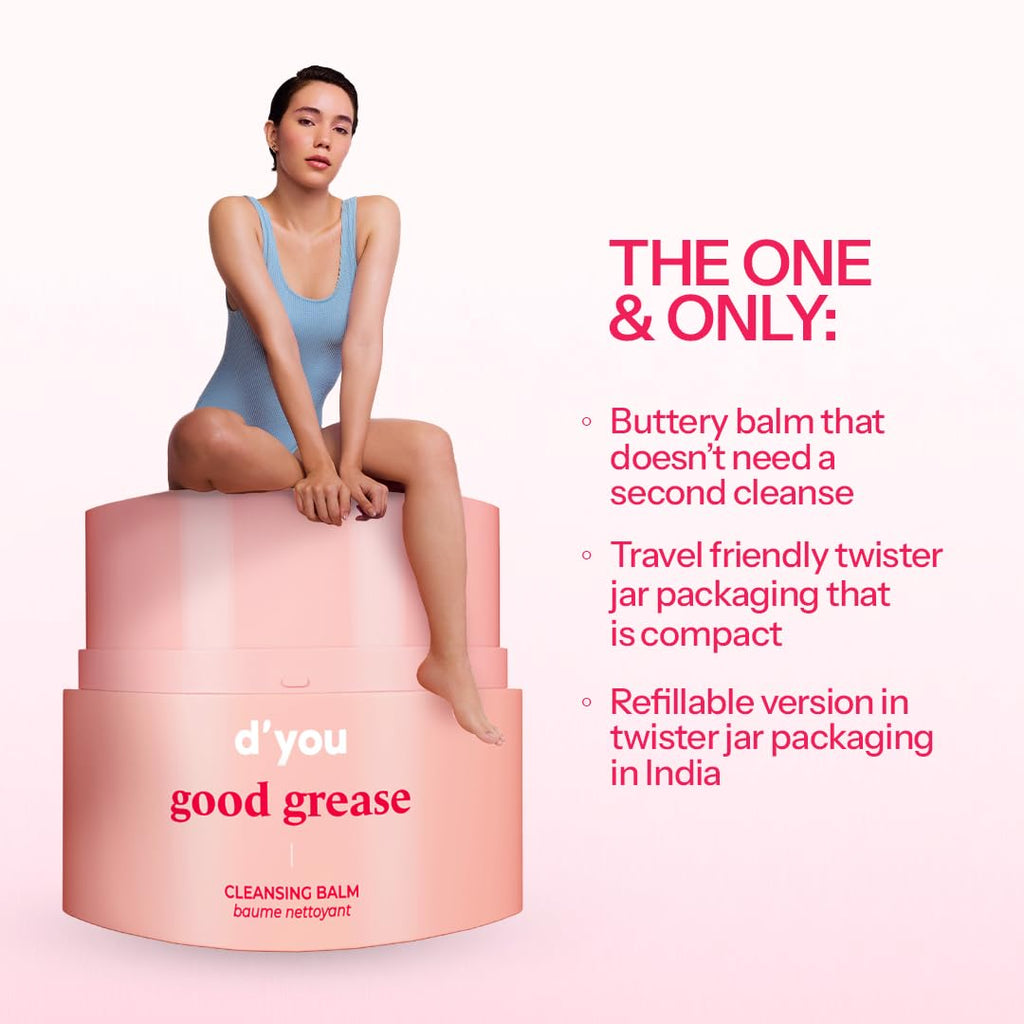 dâ€™you Good Grease Cleansing Balm â€“ Melt-Away Makeup & Sunscreen, Deep Pore Cleanser, 50 ml, Cruelty-Free, Refillable Packaging