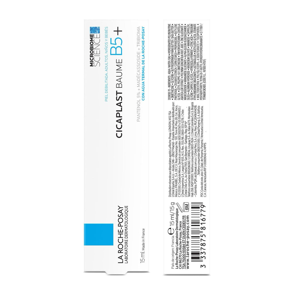 La Roche-Posay Cicaplast Baume B5+ Repair Moisturizer Balm | Hydating Multi-Purpose Soothing Cream for Dry, Sensitive & Damaged Skin, Fragrance Free 15 ml