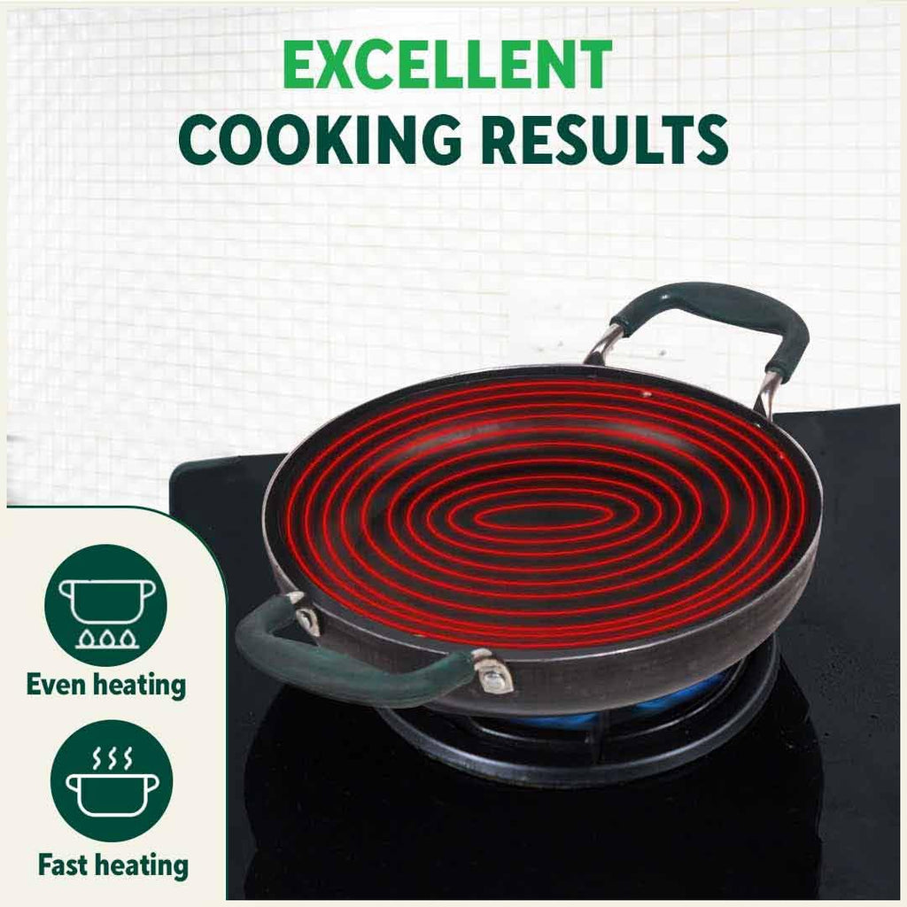 The Indus Valley Pre-Seasoned Iron Jalebi Pan with Silicon Handle