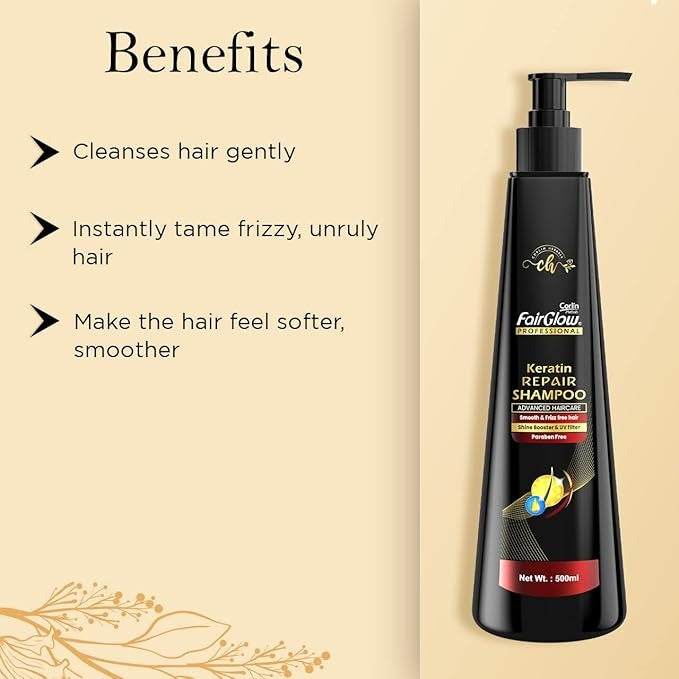 Corlin Fair Glow Keratin Repair Shampoo - 500 ml