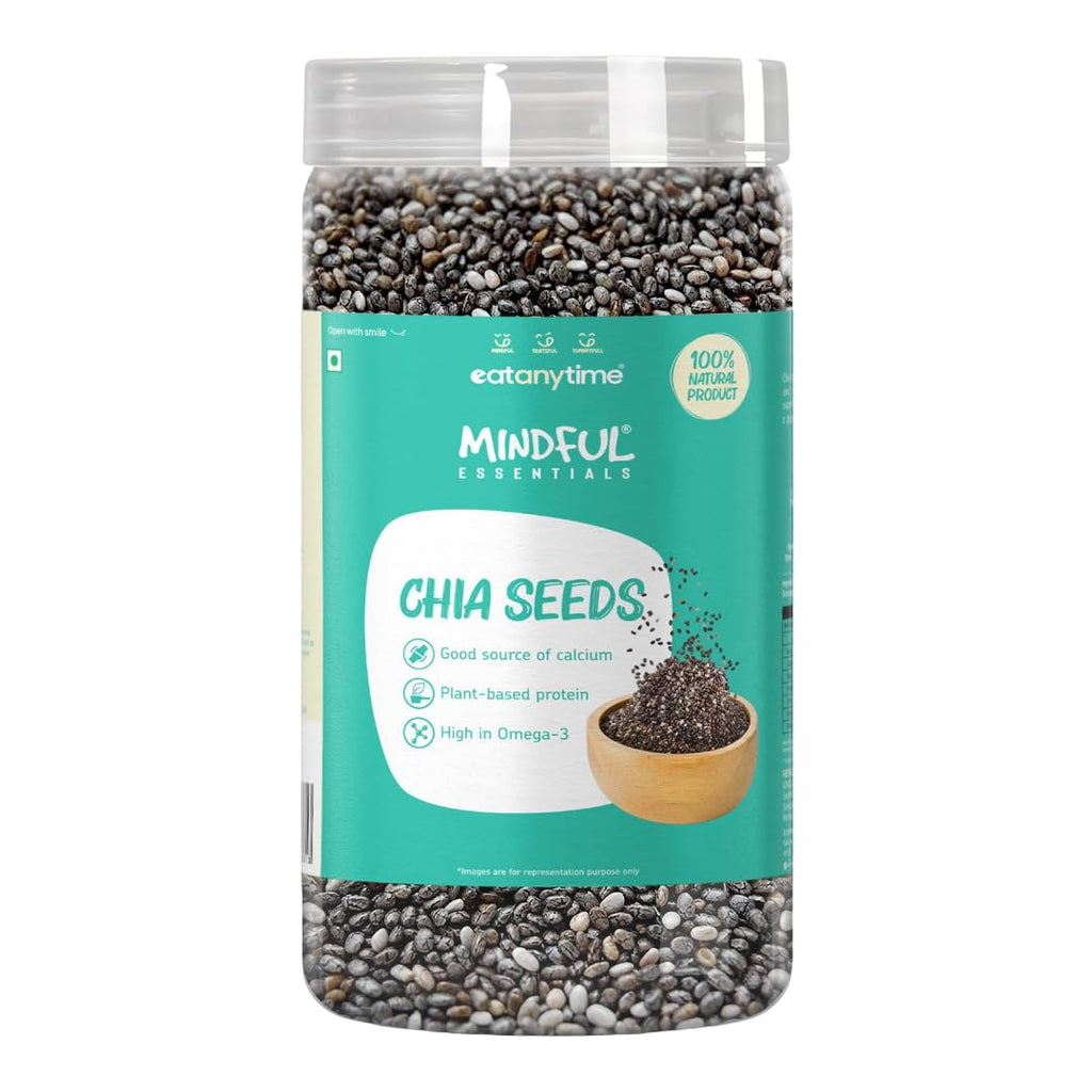 Eat Anytime Chia Seeds | Source of Calcium, Fibre & Protein | High in Omega 3 | Seeds for Weight Management | Premium Raw Chia Seeds - 600 g