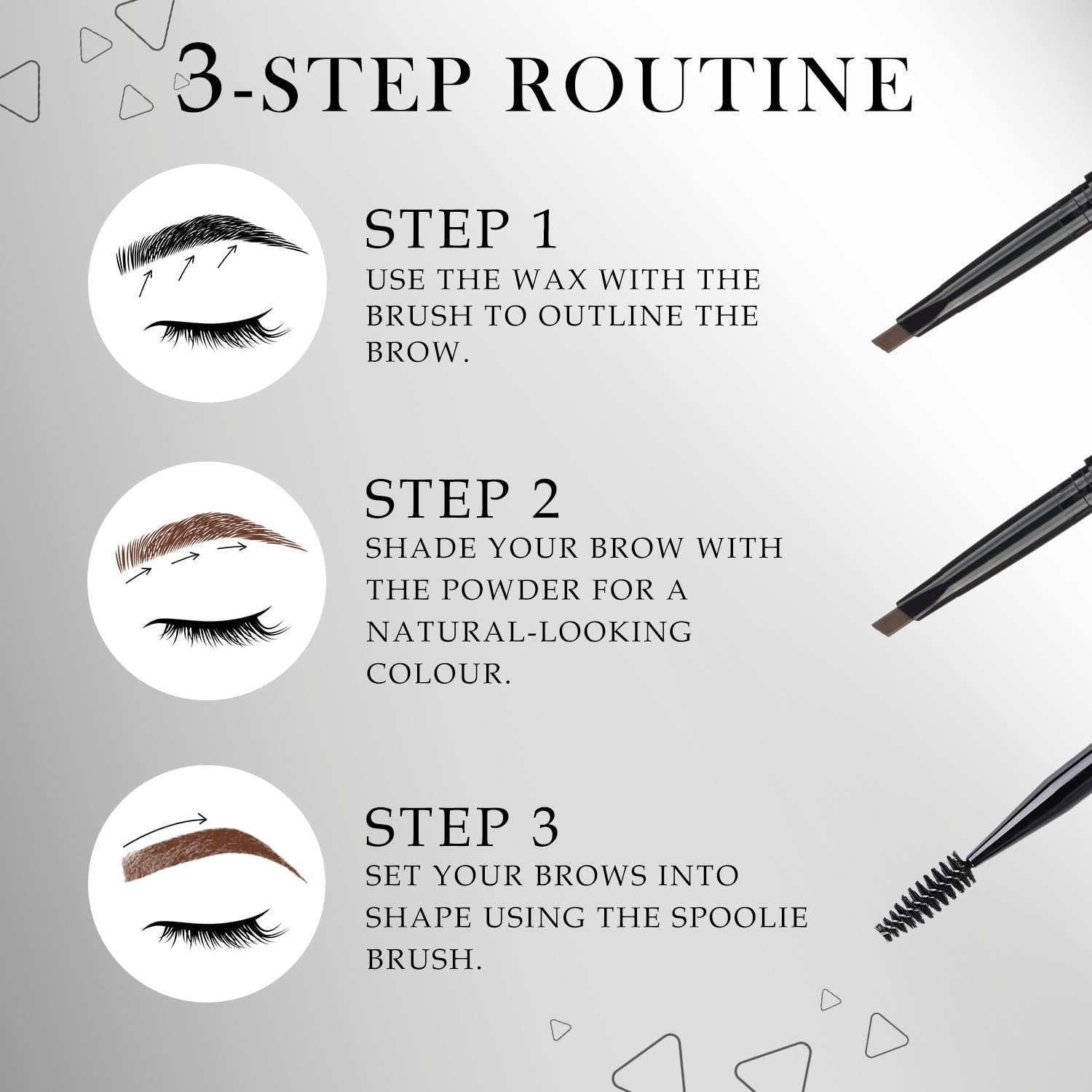 FACES CANADA HD Shape Up Brow Kit - Grey 01, 2.8g | Eyebrow Duo Kit - Wax & Powder With Brush | Long-Lasting | Precise & Natural Looking | Rich Color Payoff | Shaped & Defined Brows | Cruelty-free