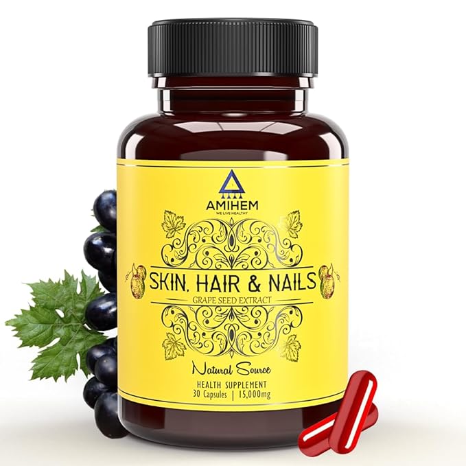 Amihem Grape Seed Extract Capsules | 15000 Mg Per Serving - 30 Capsules