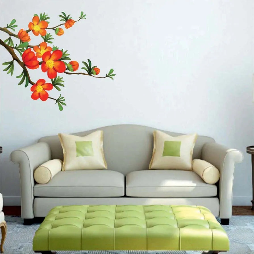AH Decals Floral Branch with Realistic Flowers PVC Vinyl Wall Sticker Floral_01