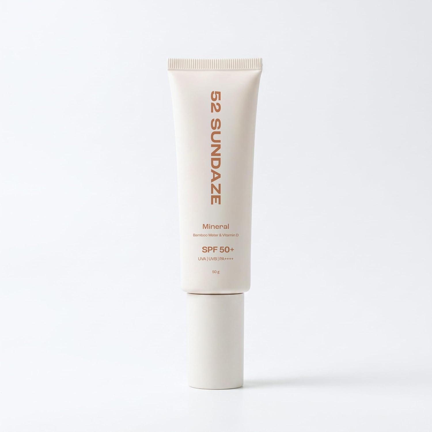 52 Sundaze 100% Mineral Sunscreen SPF 50 PA++++ | For Senitive Skin | No White Cast | In-Vivo Tested | Blue Light & Pollution Protection | No White Cast | Zinc Oxide & Iron Oxide | Fragrance Free | 50g