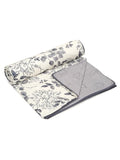 Cortina Ultra-Soft Microfiber Reversible 120 GSM Abstract Single AC Blanket Quilt Dohar | White