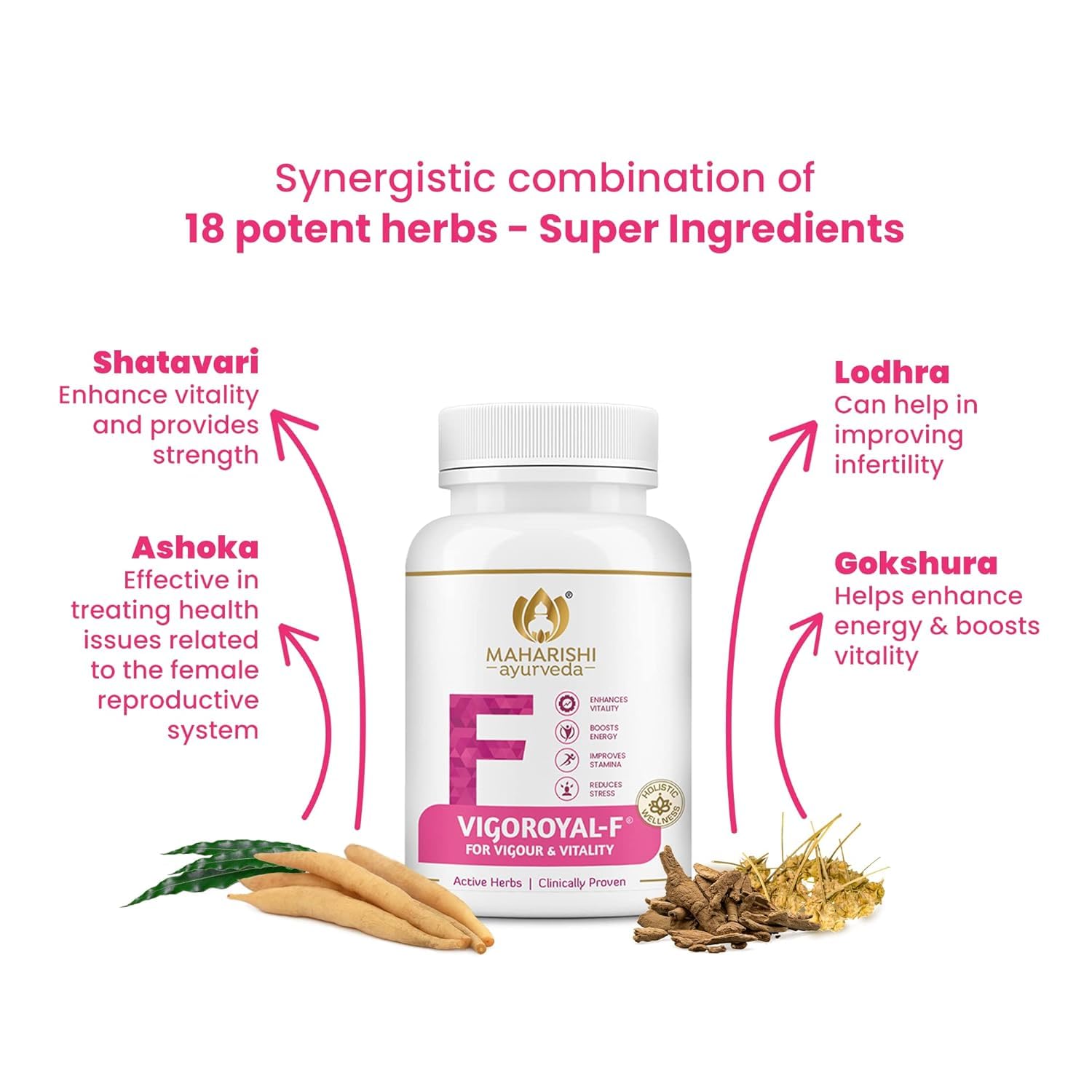 Maharishi Ayurveda Vigoroyal F - Ayurvedic Revitaliser for Women | Supports Reproductive Health| Made with Time-tested Herbs | 60 Tablets