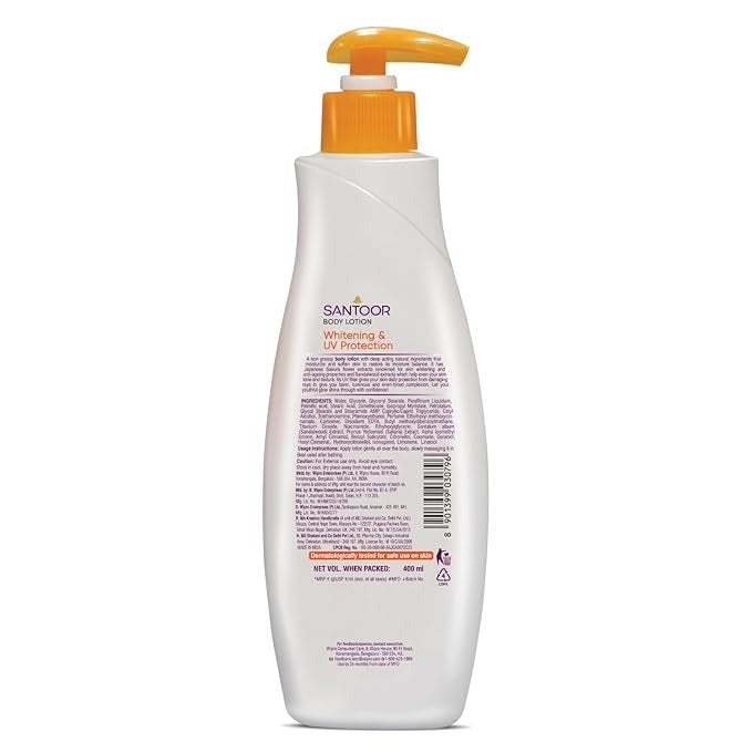 Santoor Perfumed Body Lotion with Sandalwood & Sakura Extracts - 400 ml