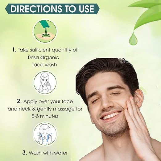 Prisa Organics Activated Charcoa Purifying Face Wash For Men - 100 ml