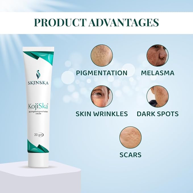 Skinska Naturals Kojiska Skin Brightening and Radiant Cream - 20 Gms | Pack of 2