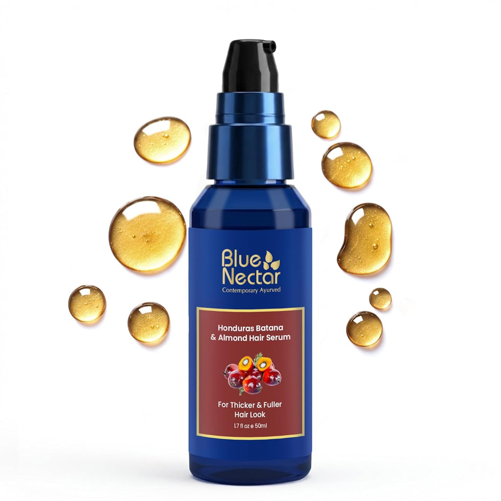 Blue Nectar Batana Hair Serum for Fuller & Thicker Hair | Plant Based Alternate to Redensyl | Advanced Hair Growth Serum for Dry & Frizzy Strands | For Women & Men (18 Herbs, 50ml)