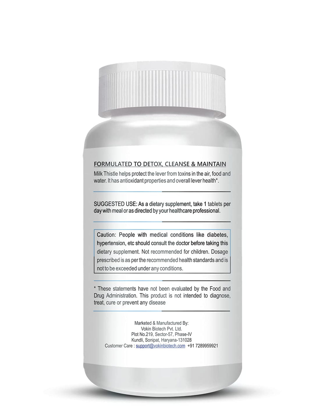 Vokin Biotech Milk Thistle Supplement for Liver Support & Liver Detoxifier 90 Tablets
