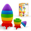 Wembley Rocket Stacking Toy Soft Silicone Educational Baby Toys Multicolor