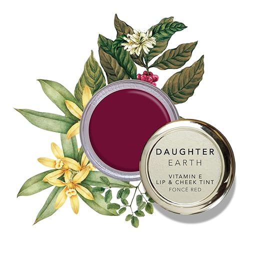 Daughter Earth Vegan Lip and Cheek Tint With Vitamin E | Fonce Red (Maroon) Matte Natural Blush for Women - 4.5 Gms