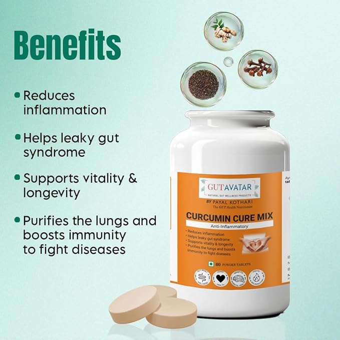 Gutavatar Gut Curcumin Cure Mix Healthy Gut Supplement - 60 tabs